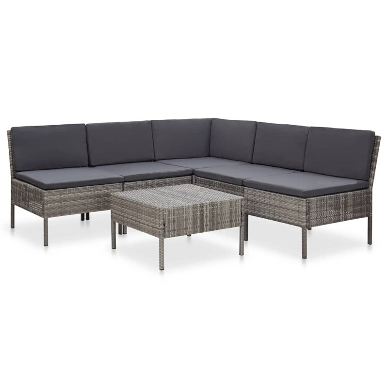 Abu-Sufyan 6 Piece Lounge Chair, Anthracite, Light Gray