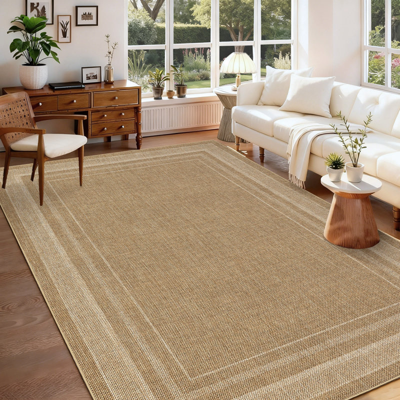 Rectangular Striped Area Rug, Beige, 60*180cm