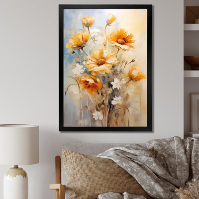 «Chisom Beige Sunflowers Romantic Impression III», reproduction sur toile