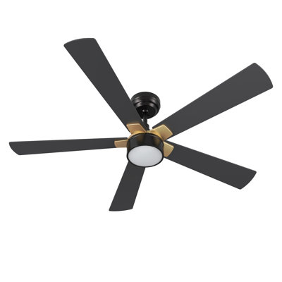  5 - Blade Smart LED Standard Ceiling Fan with Light Kit Included, Remote Control