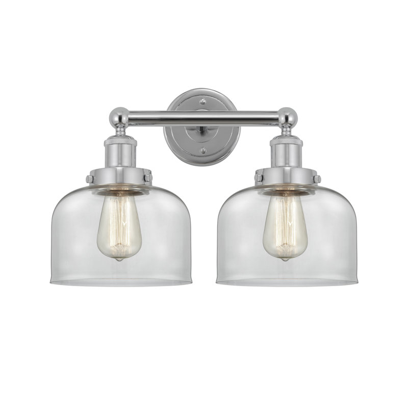 Éclairage pour meuble-lavabo à 2 lumières à intensité variable Arlester, Transparent, Chrome poli