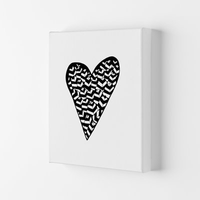 Leaf Heart 1 Piece Wrapped Canvas Wall Art