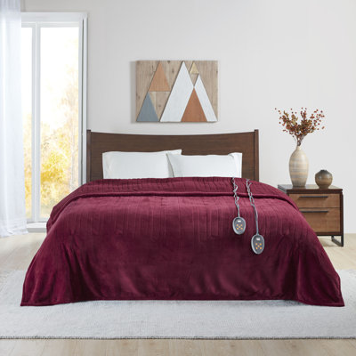 Beautyrest Heated Oversized Microlight to Berber Blanket