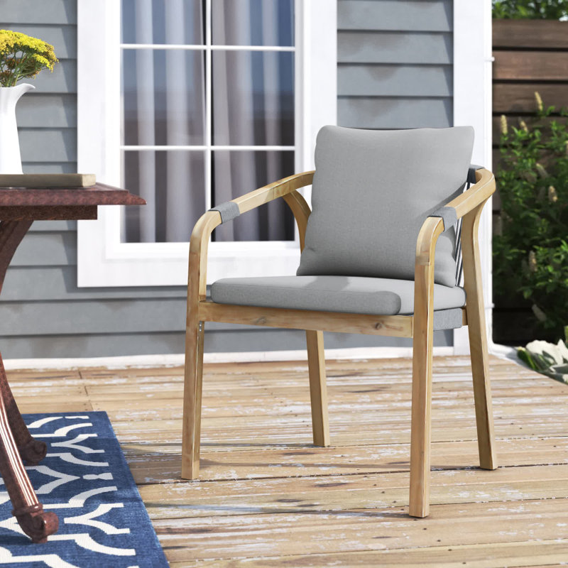 Fauteuil de patio avec coussin Joly Wheeler, Gris