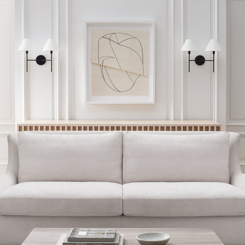 Chapman & Myers Ridgewood Bathroom Bedroom Wall Fixture With White Linen Shade, 14.25" H x 8" W x 9.375" D, 1 Light