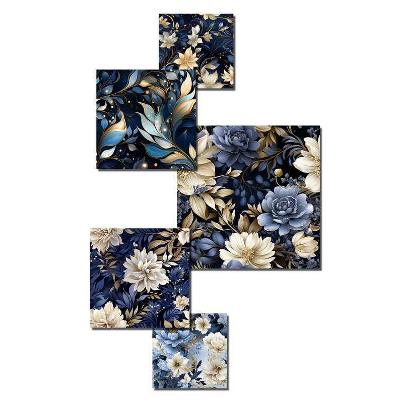 Gisele - ensemble d'art mural floral de 5