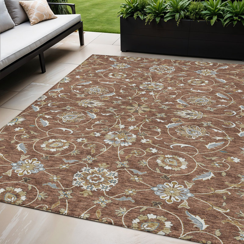 Tapis ivoire et gris intérieur lavable 5 pi x 8 pi brun marocain