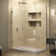Unidoor Plus 44" W x 34.375" D x 72" H Frameless Pivot Rectangle Shower Enclosure with Fixed Panel