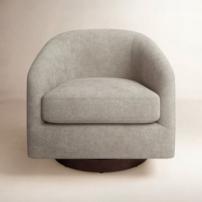 Bennett Linen Swivel Barrel Chair