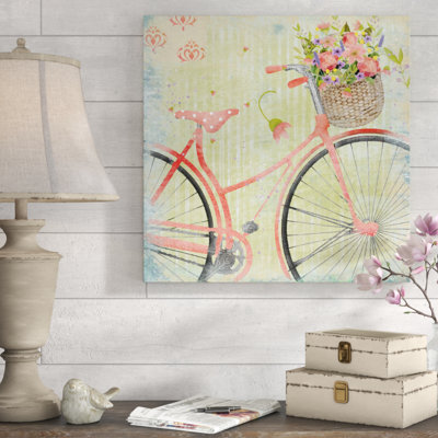 «Vélo rose», reproduction sur toile tendue