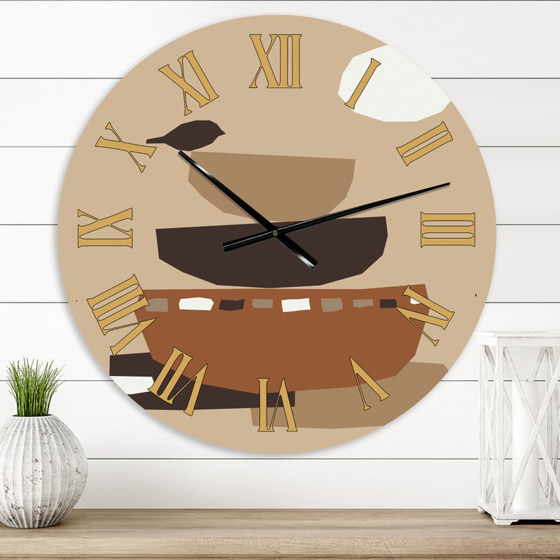 Minimal élémentaire organique et géométrique compostions XX XXXII - horloge murale moderne, Moyen