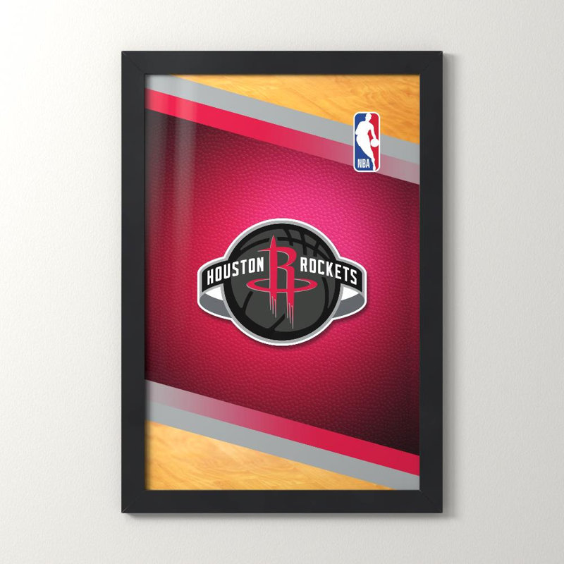 Houston Rockets NBA, art mural, H 36 po x l 24 po, Acrylique encadré, Noir