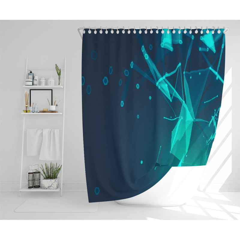Polygonal Space Designer Shower Curtain