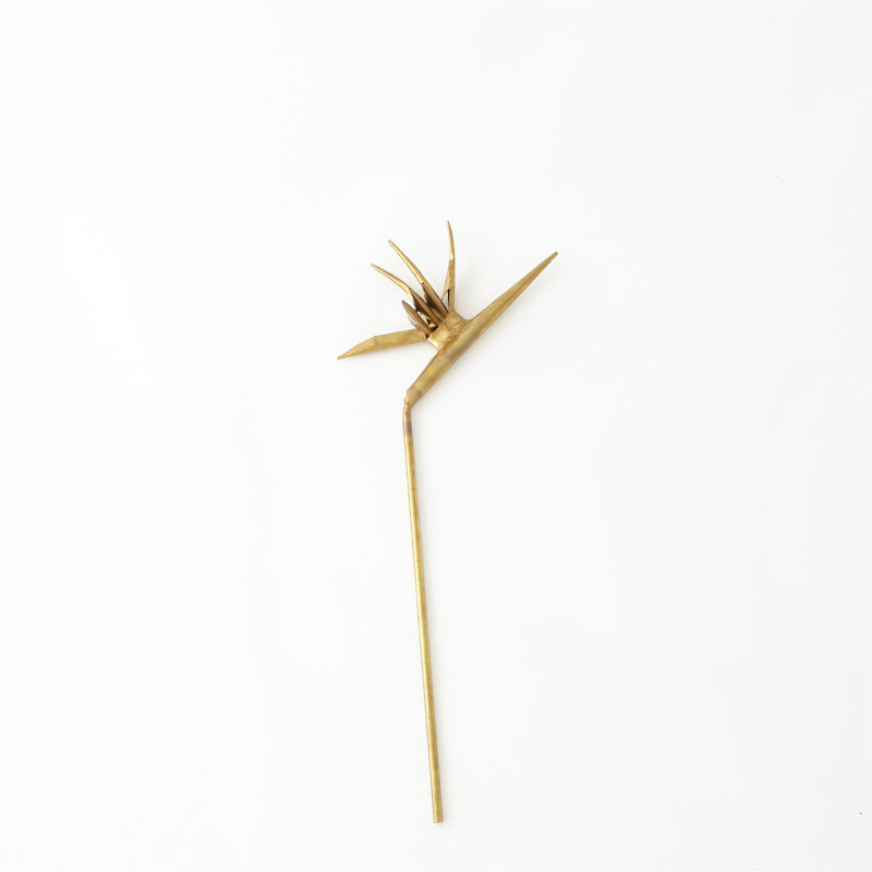 Vintage Parisian Brass Bird of Paradise Decor, 45.5" H