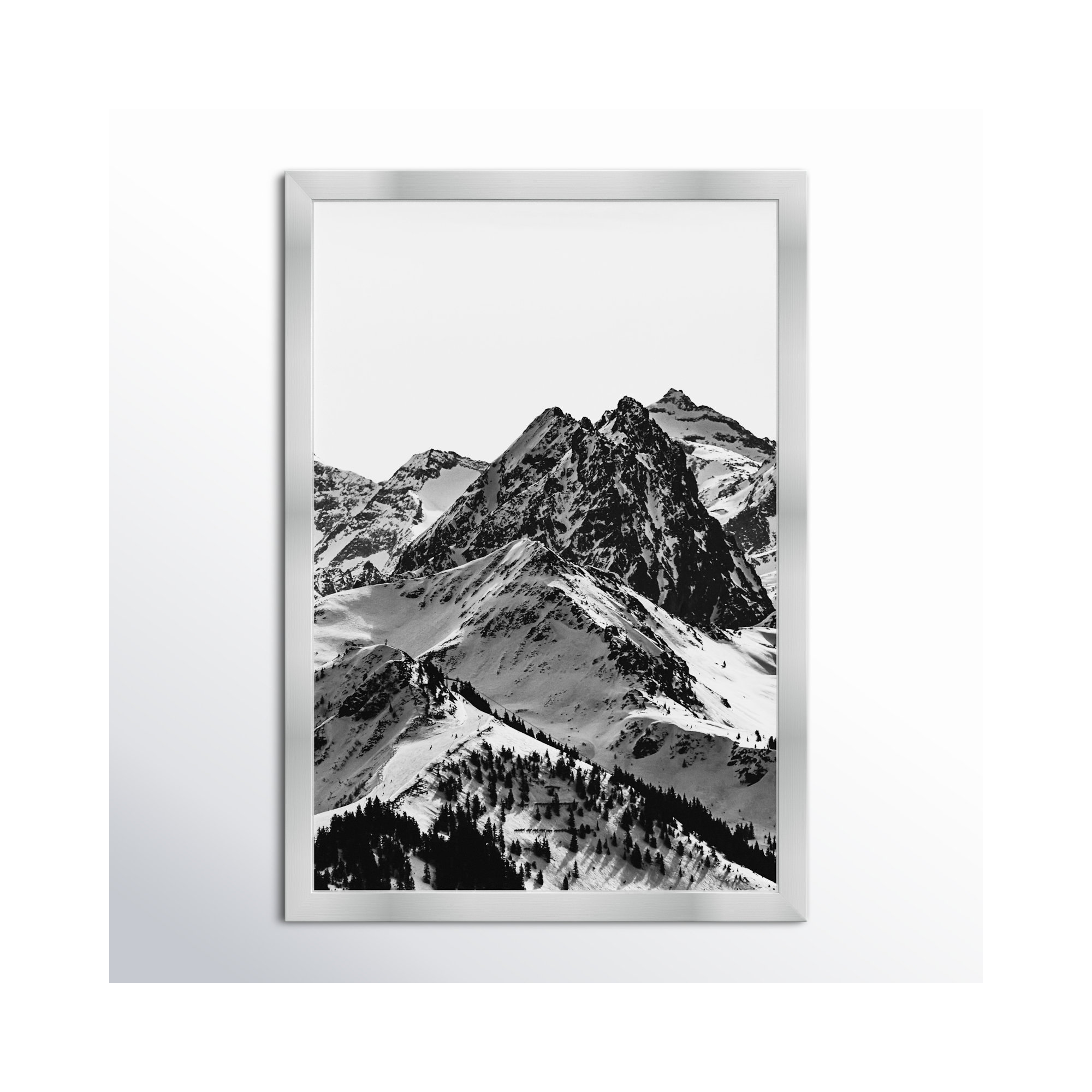 Up The Mountain by Oliver Gal, Silver, 32" H x 22" W x 0.5" D