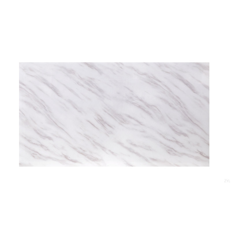 Table basse blanche en simili marbre et miroir