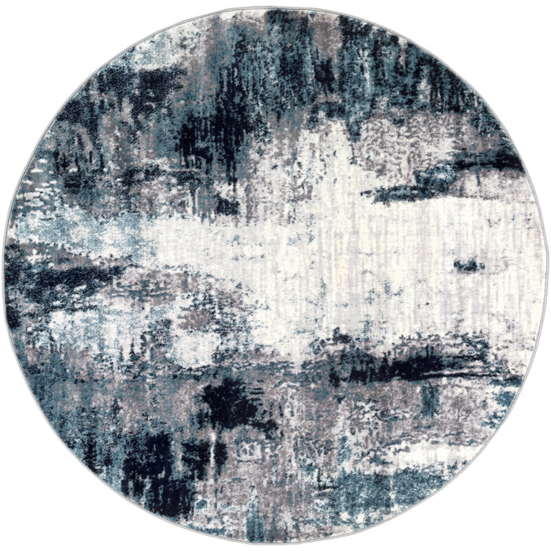 Bouldin Creek Abstract Area Rug, Round 5'3"