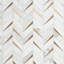 Carreau de mosaïque murale en marbre poli et laiton poli 13,3 po x 10,82 po Love Lane (chaque pièce)-61091929