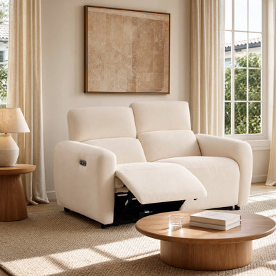 Canapé inclinable électrique deux places, canapé inclinable deux places inspiré de la position zéro gravité avec ports USB et Type-C et revêtement en chenille douce sans PFC pour les petits espaces.