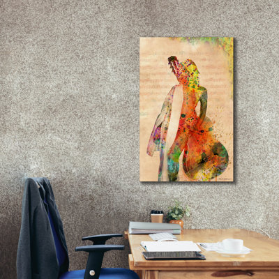 Art mural en toile «Love Her guitare» par Mark Ashkenazi, 26 po x 40 po
