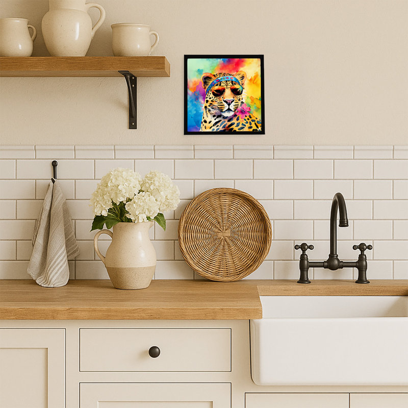 Hippie Animal Leopard Framed Metal Print