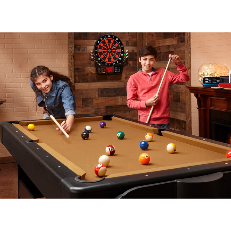 Tan 3-in-1 Rotating Pool, Air Hockey, and Table Tennis Table