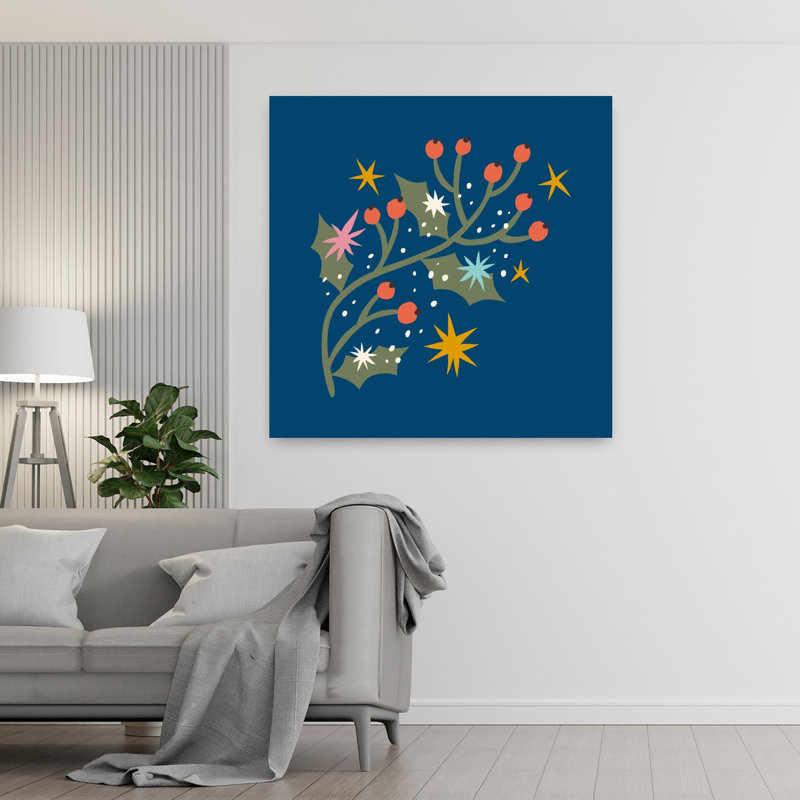«Happychristmasno30», impression d'art moderne abstrait coloré, 48" H x 48" W