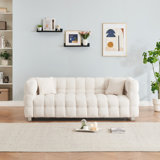 teddy fleece sofa with two throw pillows
