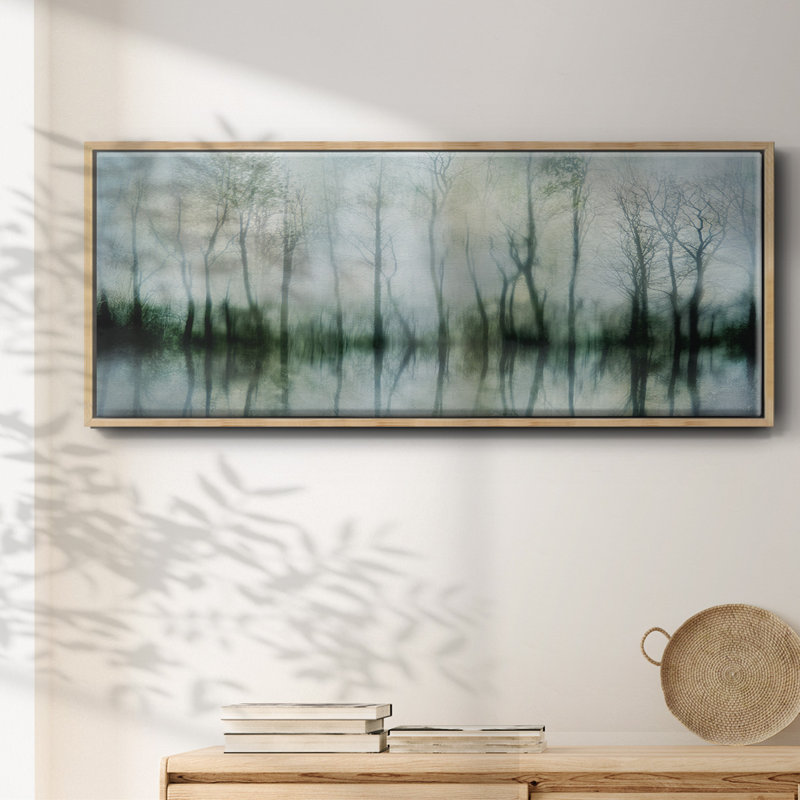 Mirrored Pond- Framed Canvas, 24" H x 60" W