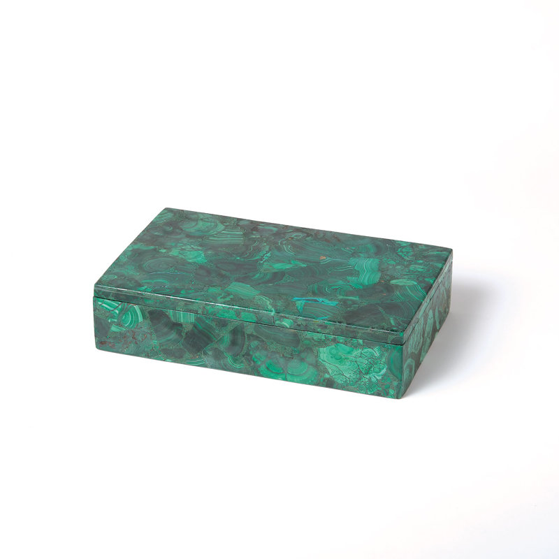 Malachite pierre Box-Sm, H 2,5 po x l 11 po x P 7 po