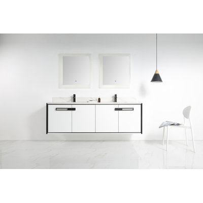 72'' Double Bathroom Vanity with Carrara Quartz Top