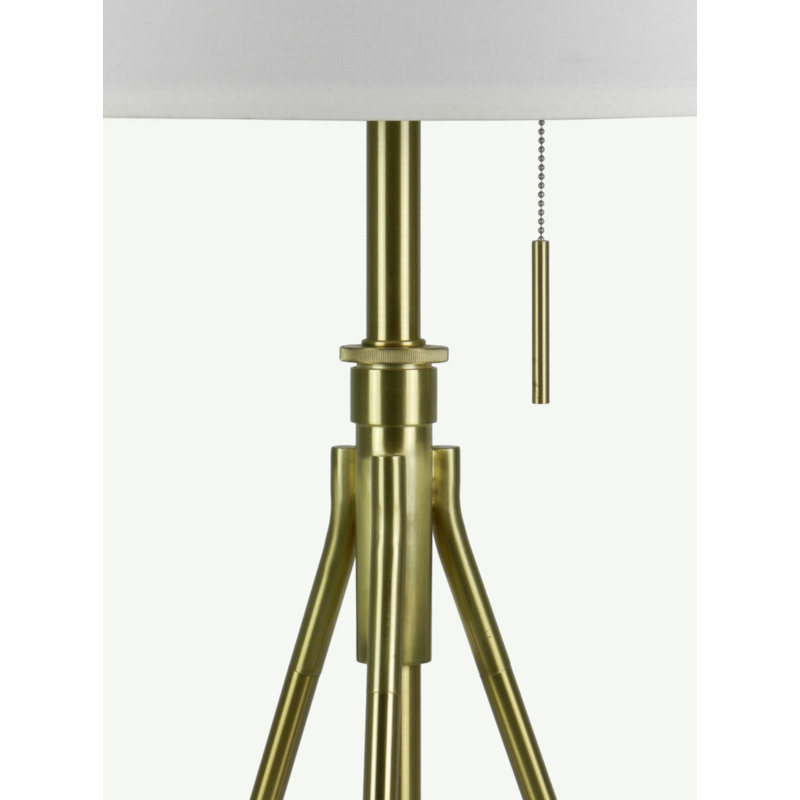 32-37"H Adjustable Tripod Table Lamp, Brushed Gold