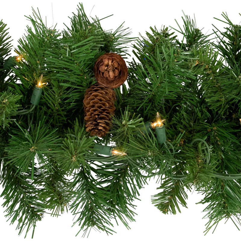 Pre-Lit Dakota Red Pine Artificial Christmas Garland, 12" H x 12" W x 108" D, 240, Dura