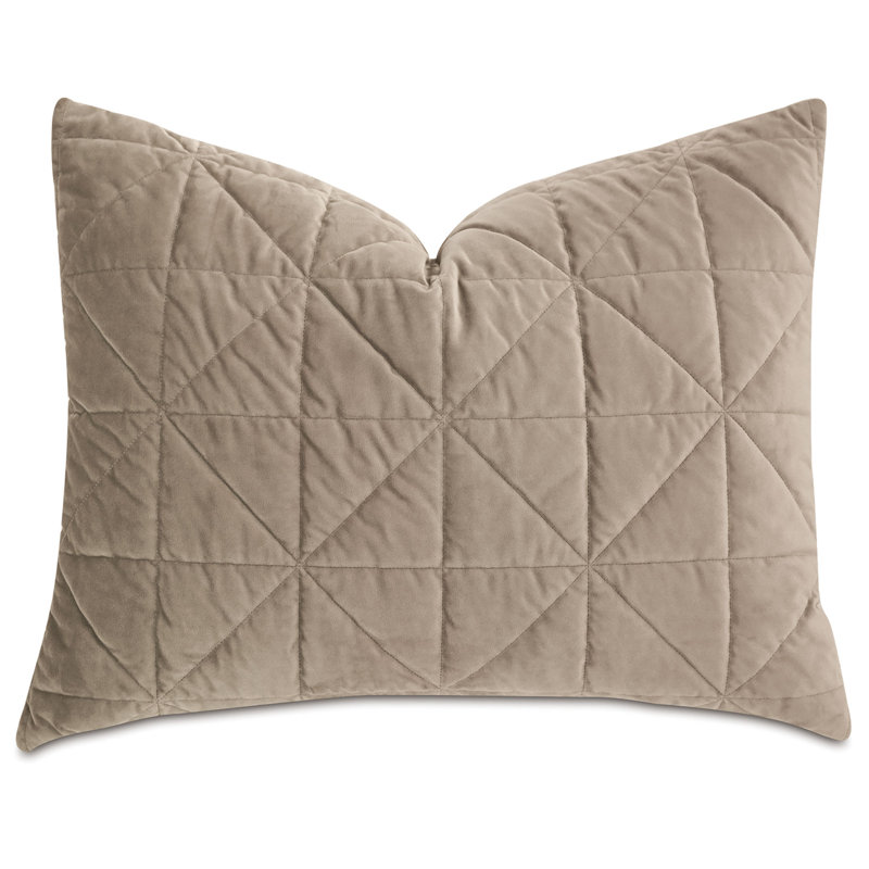 Nova Quilted Velvet Sham, Standard, Fawn