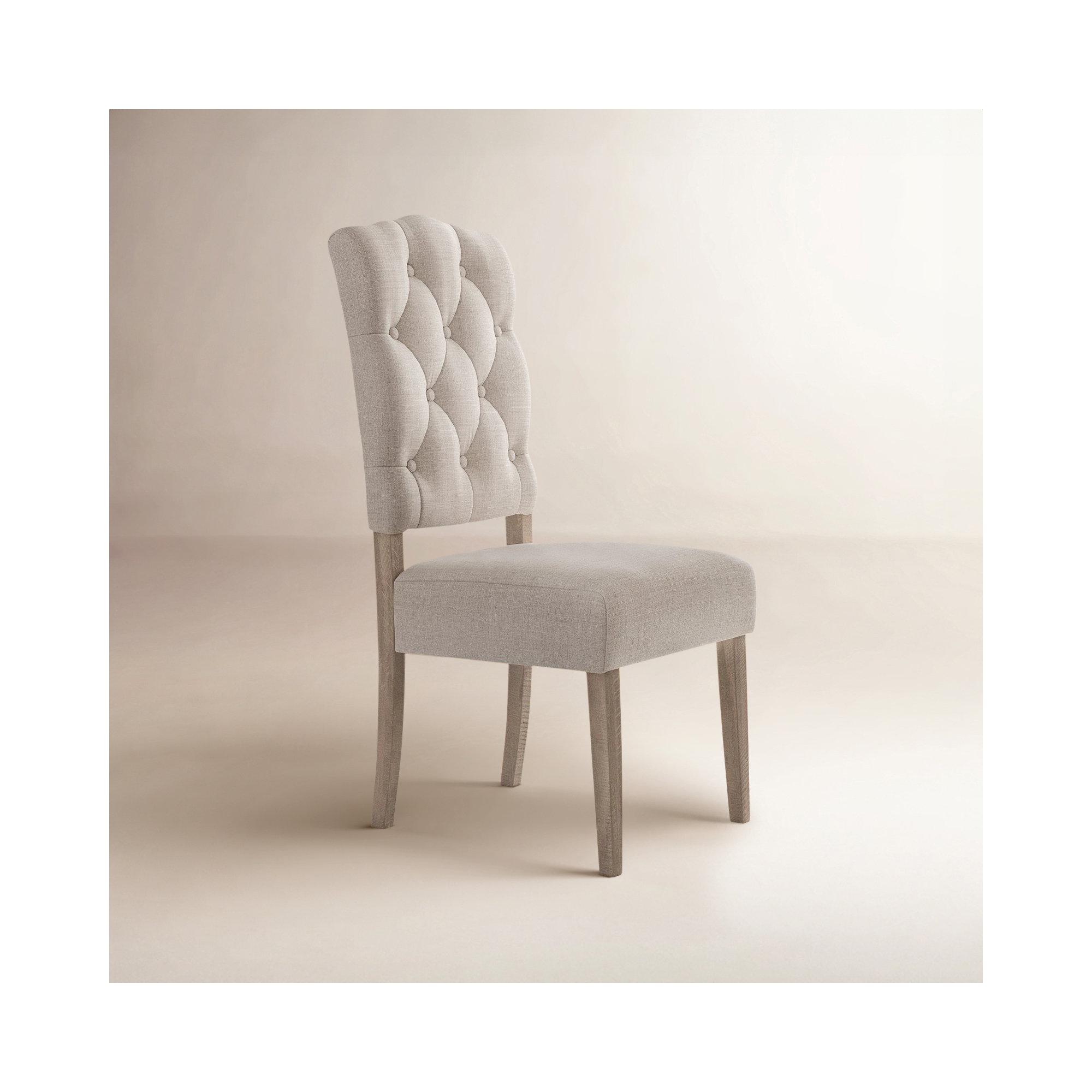 Bianca Tufted Parsons Chair, Weathered Natural