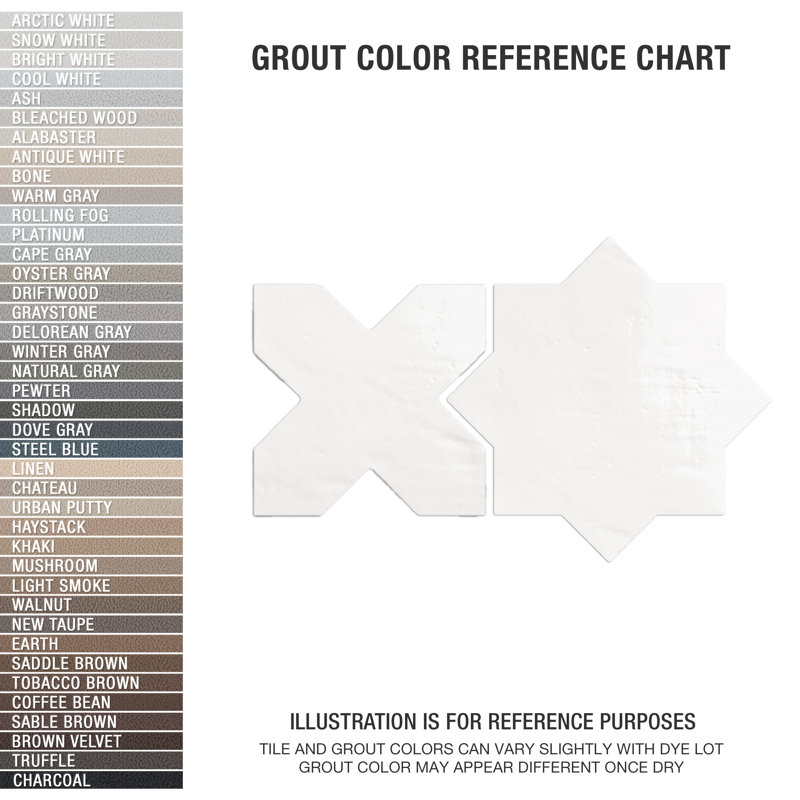 Argile Star with Cross 7 In. X 14 In. Porcelain Floor And Wall Tile Kit, Beige