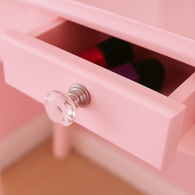 Brenda Dressing Table with Mirror, Pink
