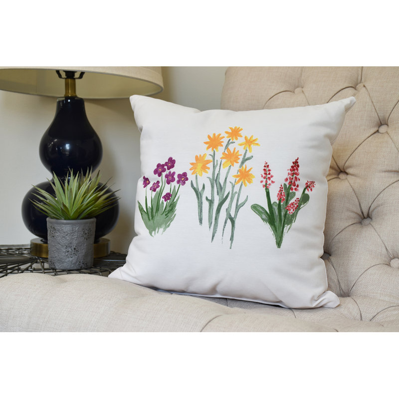 Farmers Market Square Pillow Cover & Insert, Purple, 18" x 18"