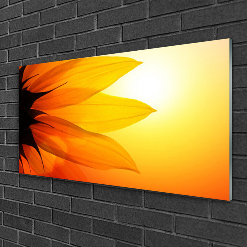 Floral Flower 1 Piece Wall Art on Glass