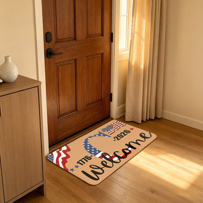 Tapis d'entrée rectangulaire Welcome