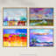 Bright Multicoloured Coastal Landscape Abstract 4 Piece Wall Art-88622474
