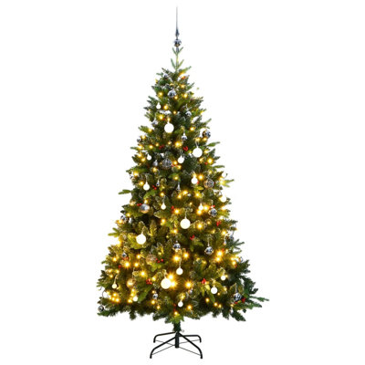 Arbre de Noël artificiel pin blanc avec aiguilles réalistes