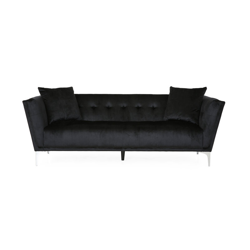 86.75'' Velvet Sofa, Black