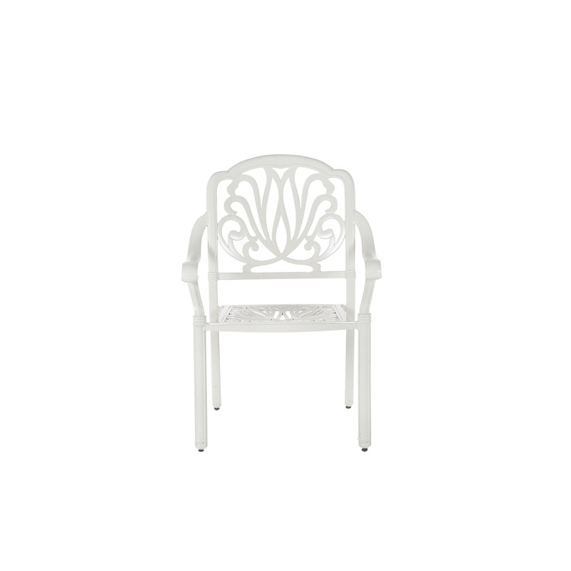 Helland Patio Dining Side Chair with Cushion, White