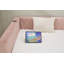Lit de jour gigogne en velours avec structure en bois robuste-116857562