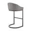 Tabouret de comptoir en métal noir avec similicuir gris