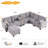Chesham 8- Piece Upholstered Sectional Sofa With USB Ports & Storage Ottoman-1620904674