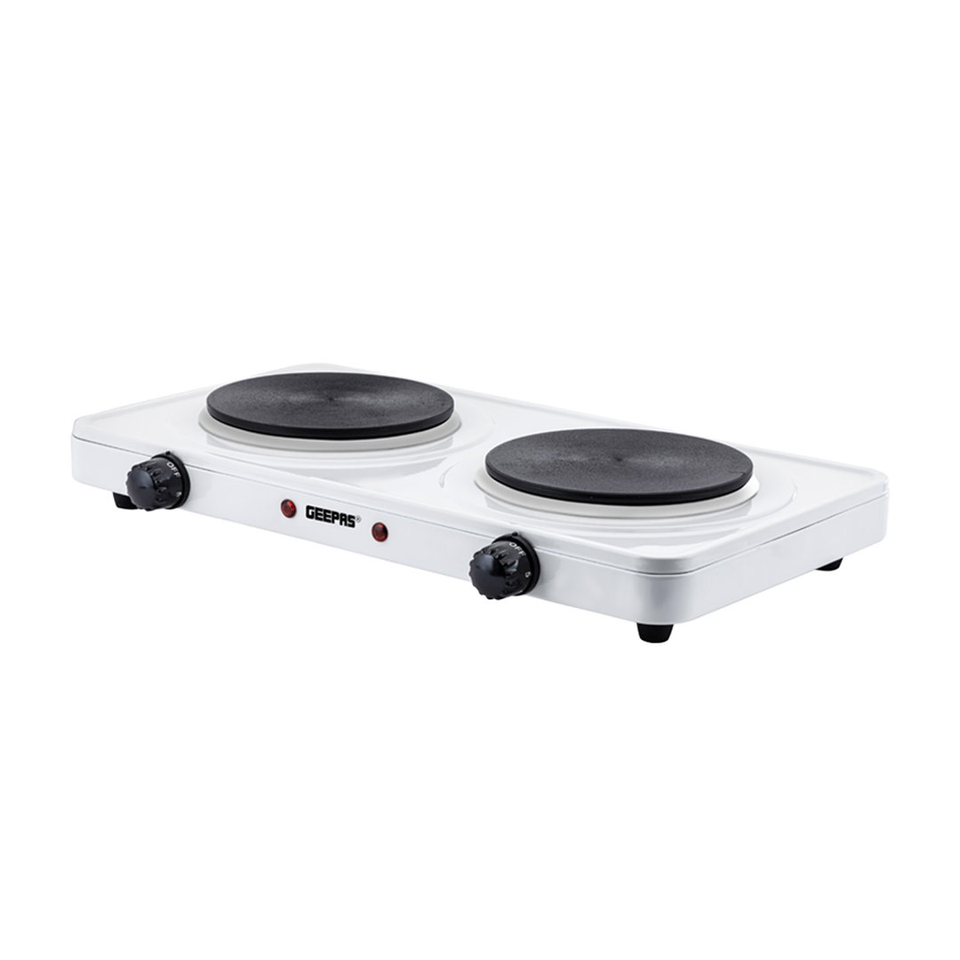 Geepas Unisex White Hot Plate Electric Cooker Double Portable Table Top Kitchen Hob Stove 2000W In - Image 4