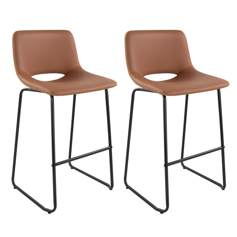 Tabouret Saraye, Orange, Tabouret de comptoir (hauteur de l'assise : 25,2 p