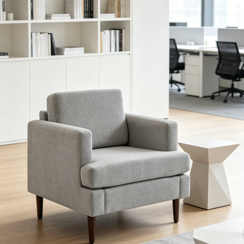 1 Seater Fabric Sofa, Grey